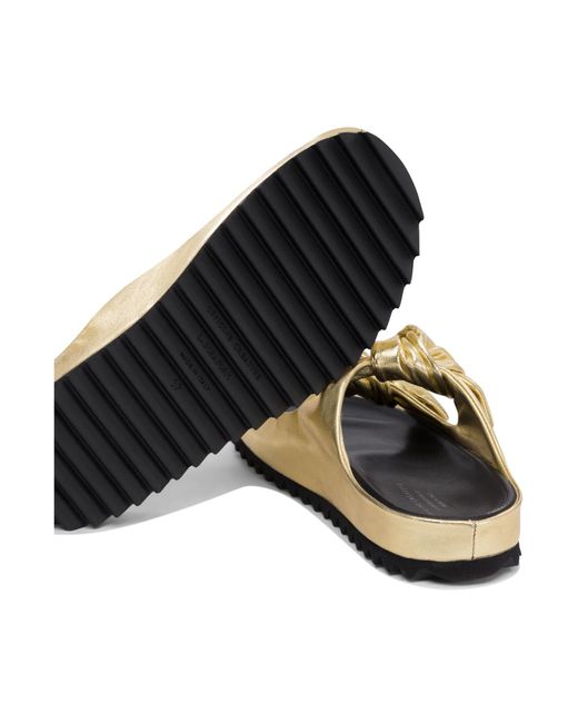 Officine Creative Metallic Knotted Double-Strap Sandals