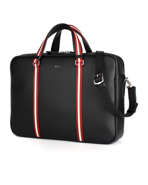 Bally Black Stripe Detail Briefcase for men