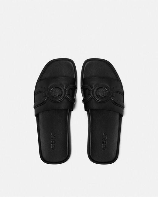Versace Black Open-Toe Slides for men