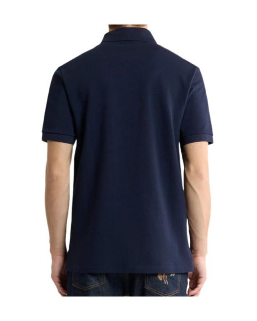 Etro Blue Logo-Embroidered Short-Sleeved Polo Shirt for men