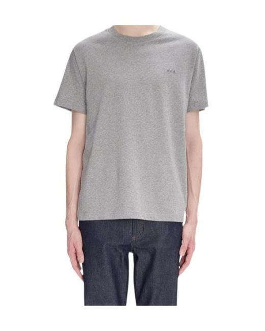 A.P.C. Gray Standard Brodé T-Shirt for men