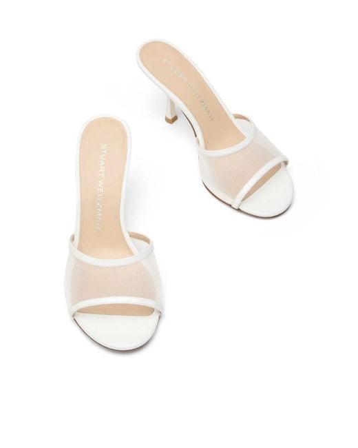 Stuart Weitzman White Bareitall Slide 85