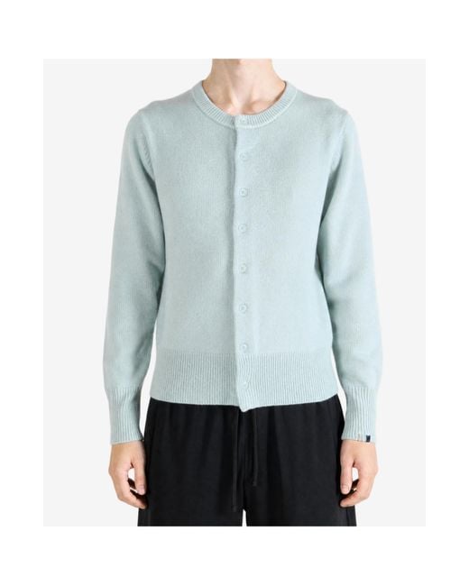 Extreme Cashmere Blue Long-Sleeve Single-Breasted Cardigan for men