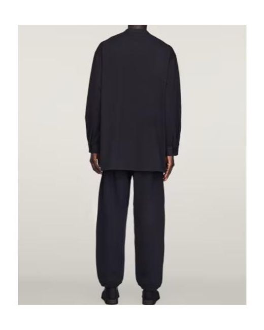 Y-3 Black Long-Sleeve Polo Shirt for men