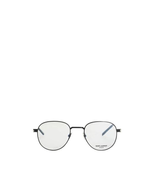 Saint Laurent White Round Metalframe Glasses for men