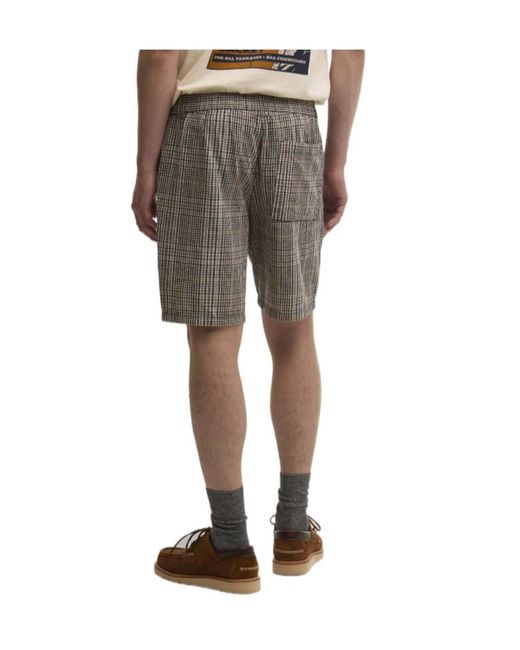 Barbour Gray Checked Straight-Hem Shorts for men