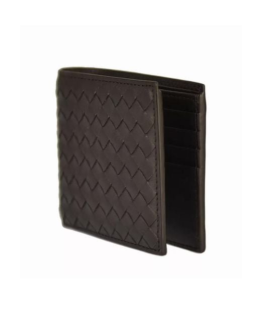 Bottega Veneta Black Intrecciato Bi-Fold Wallet for men