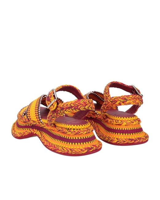 Chloé Orange Woven High-Heel Sandals