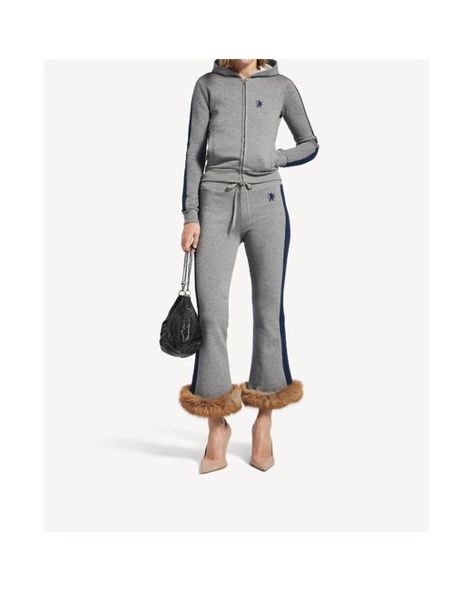 Balenciaga Gray Cotton Lion Zip-Up Hoodie