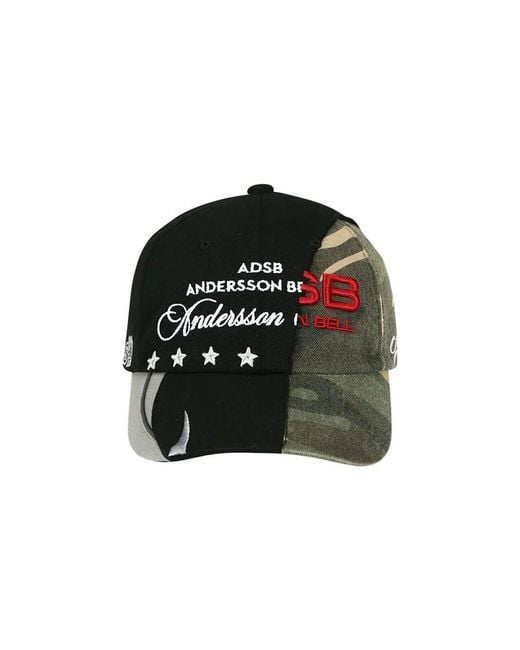 ANDERSSON BELL Green Camouflage Patchwork Baseball Cap for men