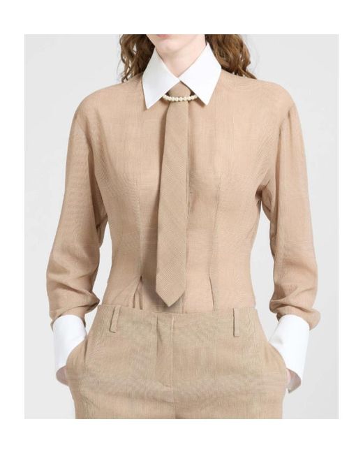 Ermanno Scervino Natural Check-Pattern Shirt