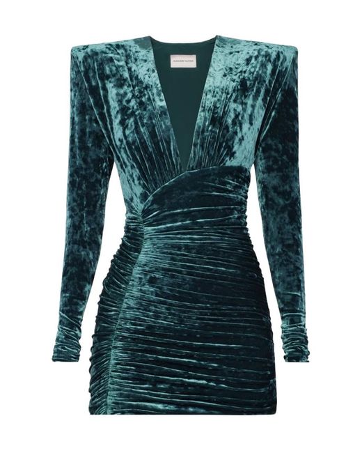 Alexandre Vauthier Green Draped Velvet Dress
