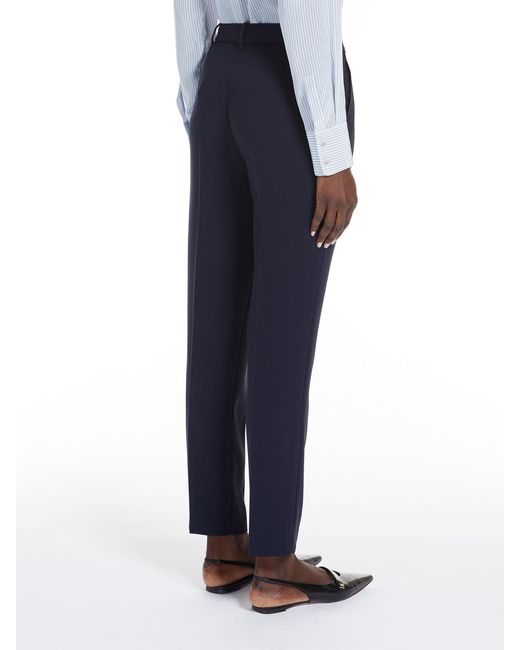 Max Mara Blue Studio High Waist Straight Leg Pants