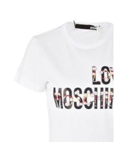 Moschino White Logo Details T-Shirt