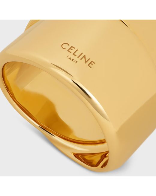 Céline Metallic Formes Abstraites Ribbon Ring