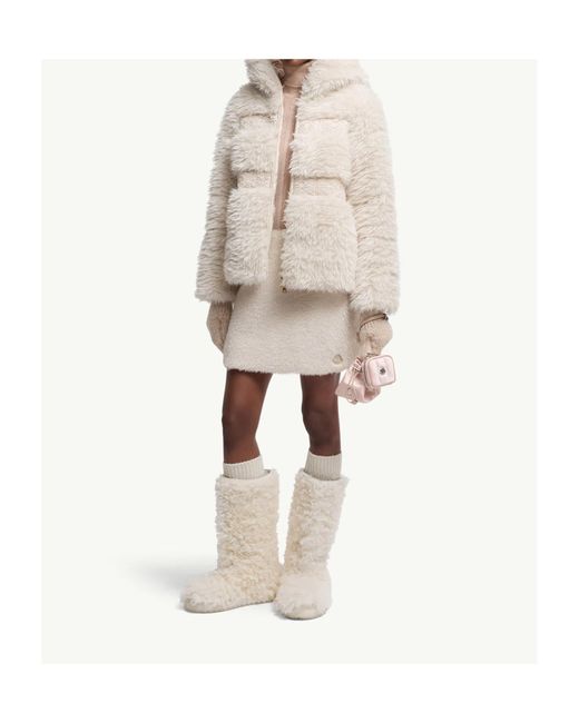 Moncler White Logo Patch Mini Skirt