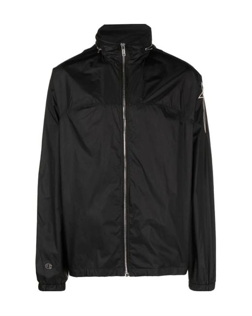 Rick Owens Black X Champion Mountain Zip-Up Windbreaker for men
