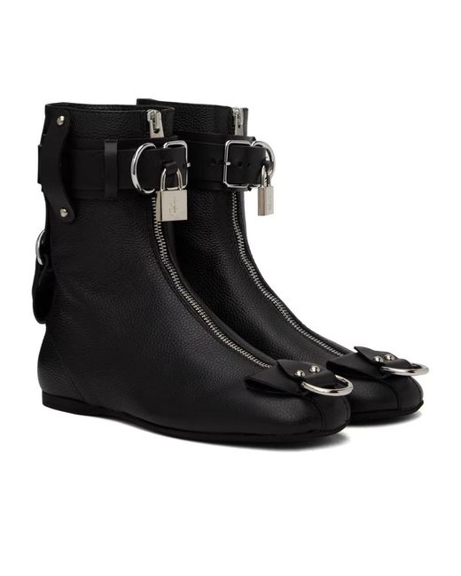 J.W. Anderson Black Padlock Zipper Boots