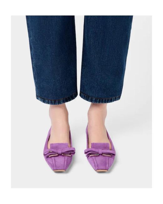 Roger Vivier Purple Virgule Ballerinas