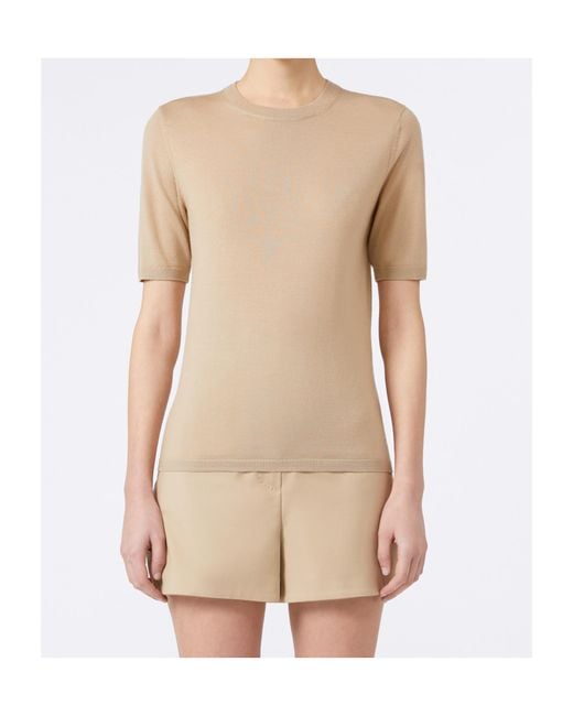 Max Mara Natural Gerico Short-Sleeved Knitted Jumper