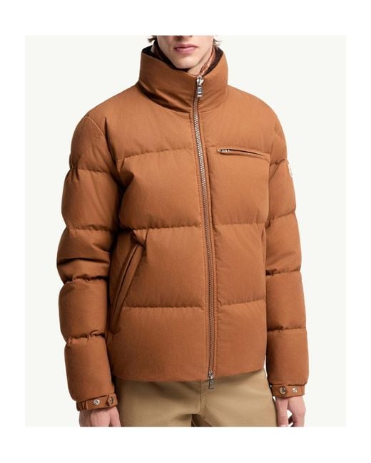Moncler Brown Isenviel Cotton Poplin Short Down Jacket for men