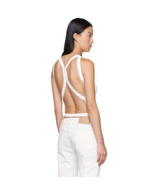 Dion Lee White Cut Out Tank Top