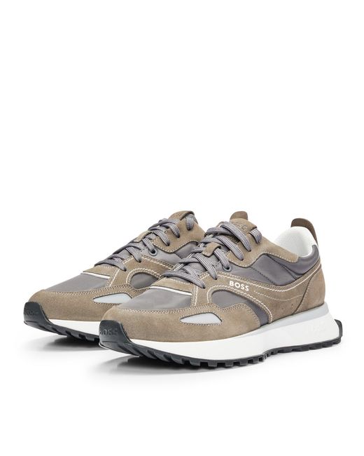 Boss Gray Classic Sneakers for men