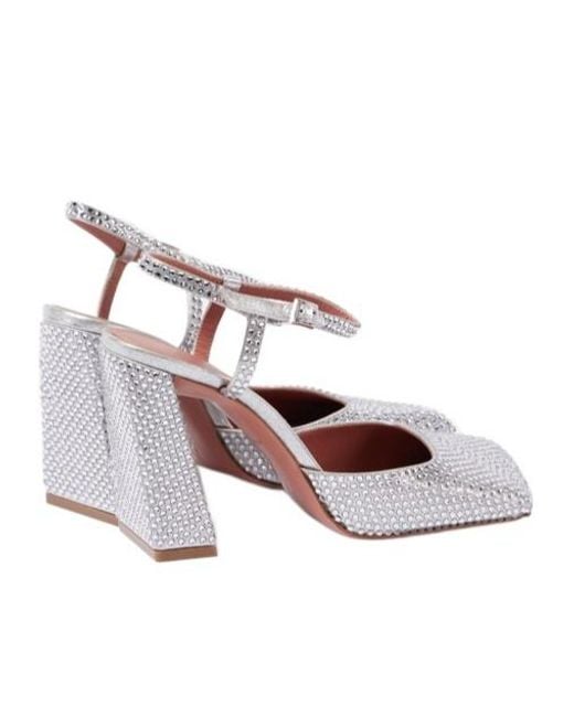 AMINA MUADDI Pink Charlotte Crystal-Embellished Satin Pumps