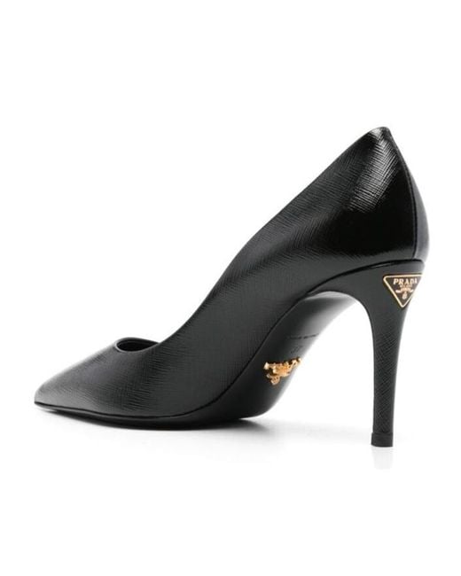 Prada Black Cleavage Pointed-Toe Pumps