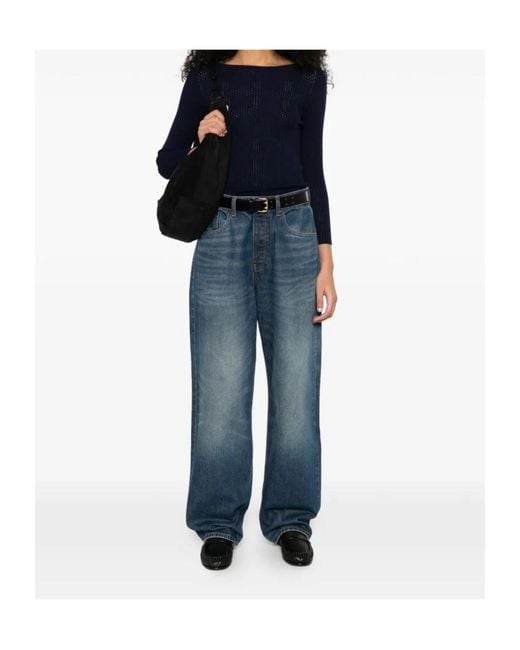 Twinset Blue Ribbed Top