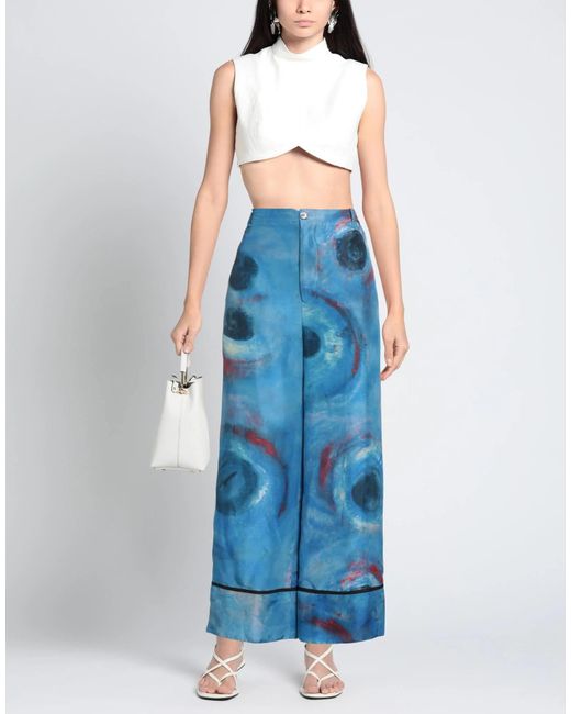 Marni Blue Satin Casual Pants