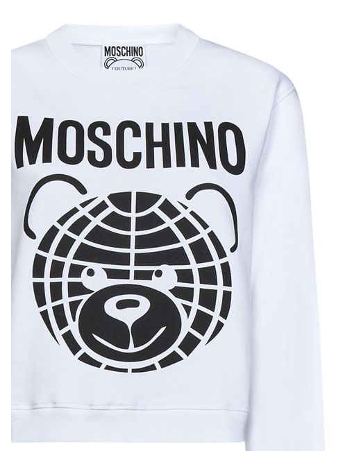 Moschino White Teddy Bear Sweatshirt