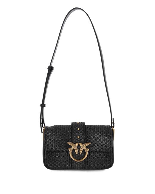 Pinko White Love One Foldover Crossbody Bag