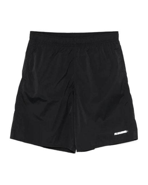 Jil Sander Black Zip Detailed Swim Shorts for men