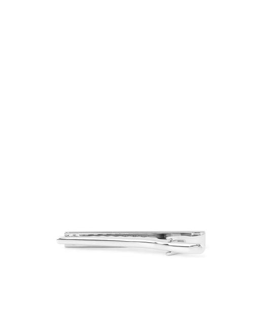 Ferragamo White Gancini Logo Tie Clip for men