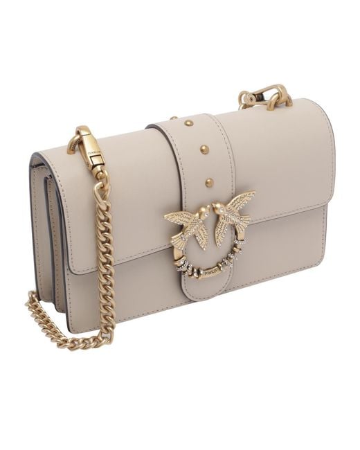 Pinko Gray Flap Shoulder Bag