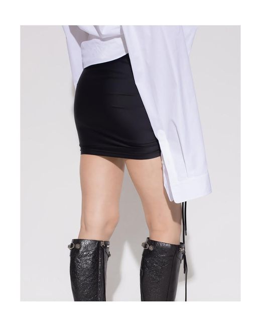 Balenciaga Black Asymmetric-Hem Mini Skirt