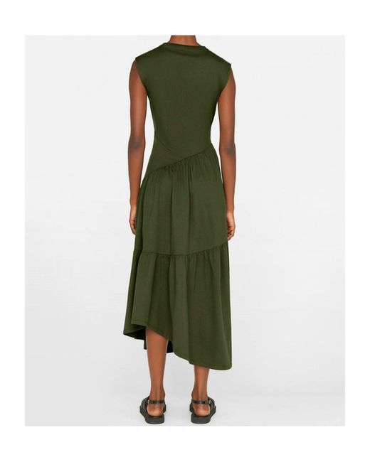 FRAME Green Round Neck Sleeveless Dress