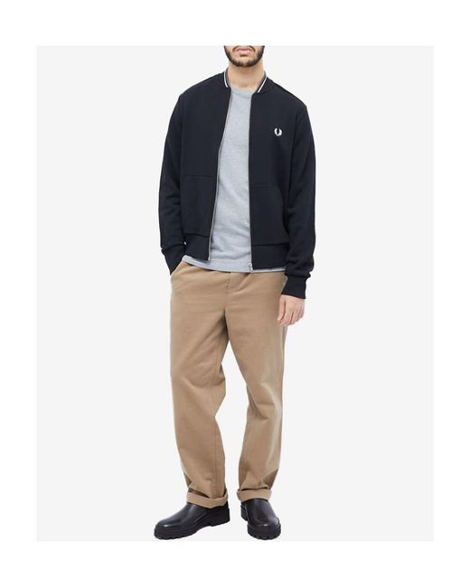 Fred Perry Blue Logo Zipper Casual Jacket for men