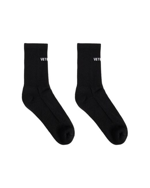 Vetements Black Logo Socks for men