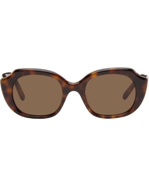 Loewe Brown Geometric Frame Sunglasses