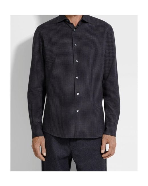 Zegna Blue Cashco Shirt for men