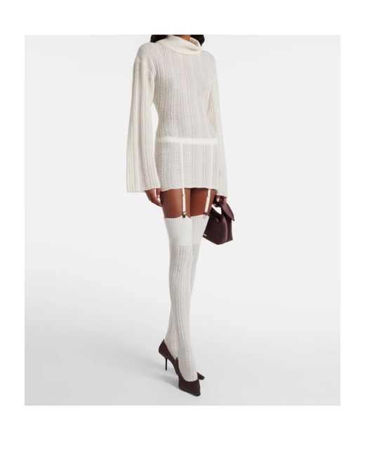 AYA MUSE White Long Sleeve Dress With Socks