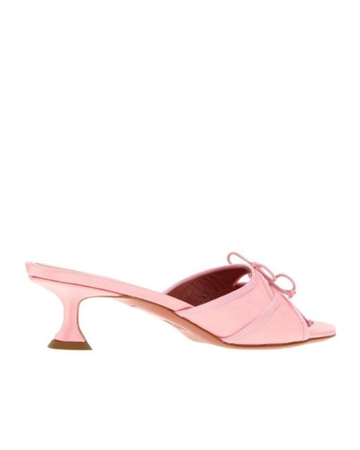 AMINA MUADDI Pink Round-Toe High-Heeled Sandals