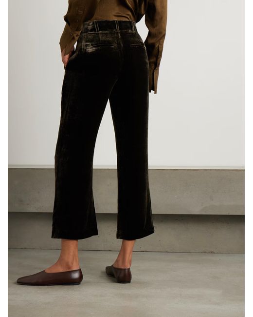 FRAME Black Velvet Flared Track Pants