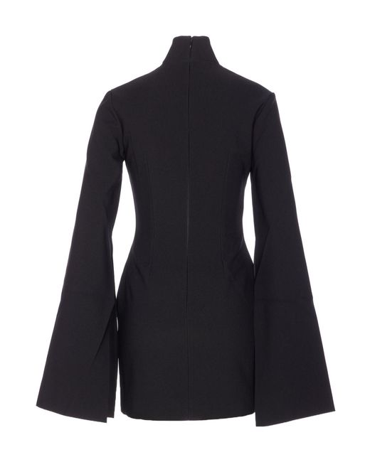 Solace London Black London Laurel Flared-Sleeve Mini Dress