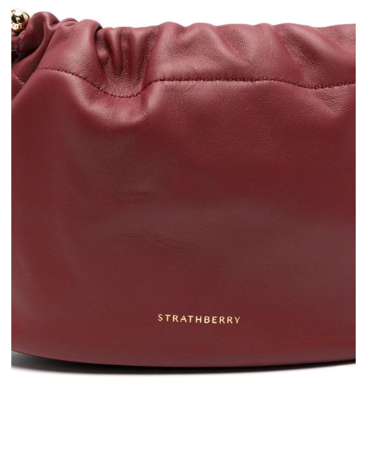 Strathberry Red Charlotte Drawstring Calf-Leather Cross Body Bag