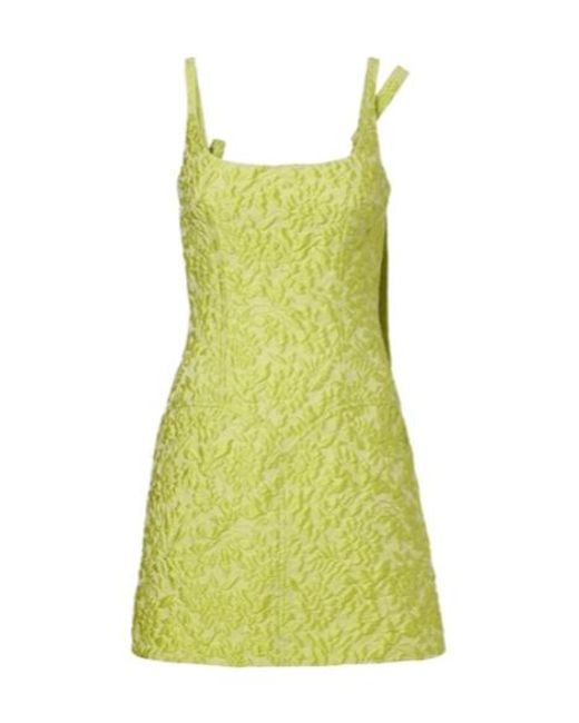 Emilia Wickstead Green Eliezer Floral Cloque Minidress