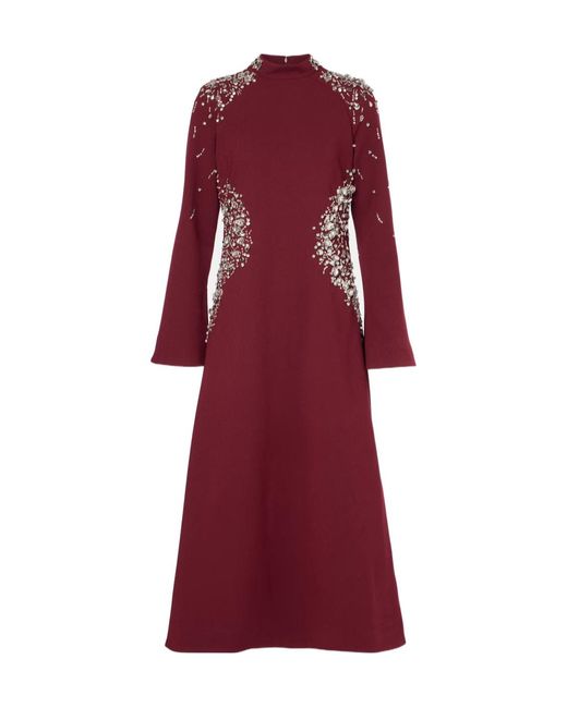 Jonathan Simkhai Red Odetta Embellished Crêpe Midi Dress