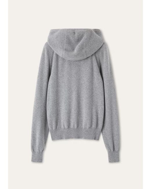 Loro Piana Gray Knitted Hooded Jumper